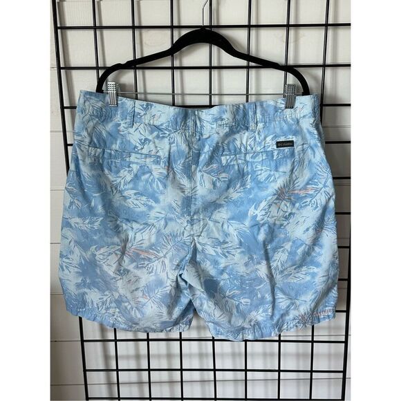 Columbia Washed Out Casual Printed Shorts Men's 40 8" Inseam Blue Tropical Beach - Picture 6 of 12